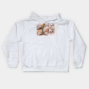 Beautiful Seashells in Baskets in White Rock, BC Kids Hoodie